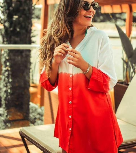 Camisa Chemise Degradê Vermelho