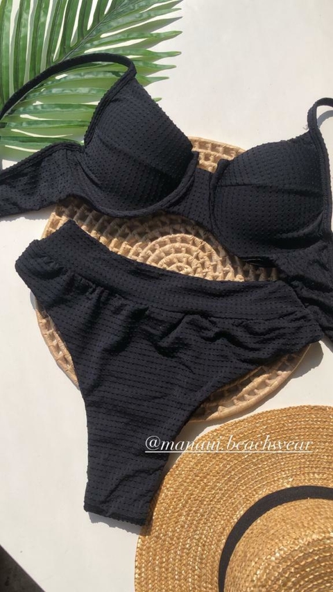 Conjunto Meia Taça Hot Pant Preto Doots