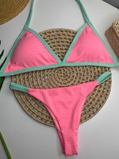 Biquíni Tanga Rosa Bebê com Verde Água Doots en internet