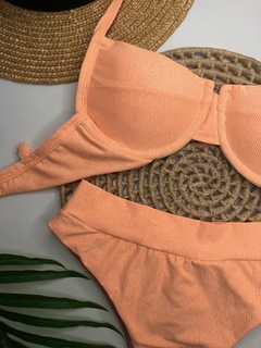 Conjunto Meia Taça Hot Pant Laranja Summer Lurex - comprar online