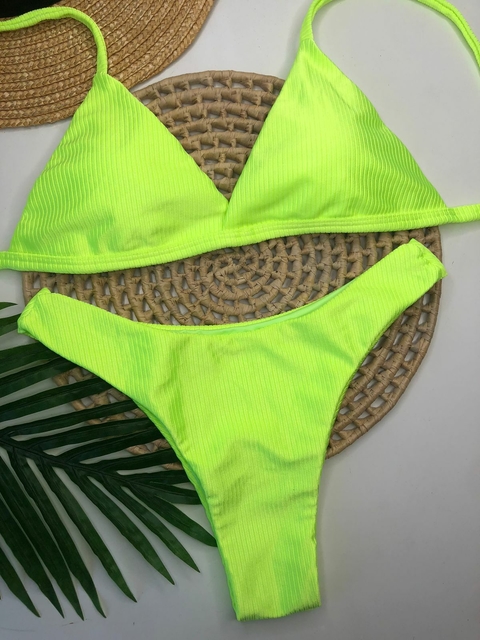 Conjunto Comfort Amarelo Neon Canelado