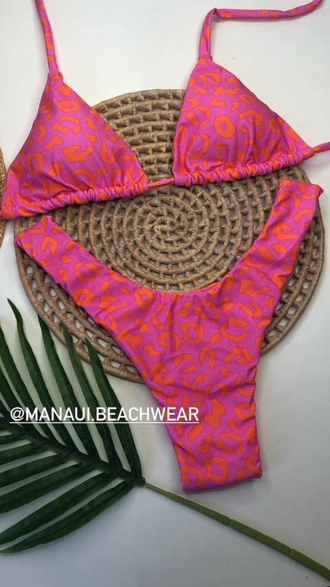 Conjunto Comfort Onça Rosa e Laranja