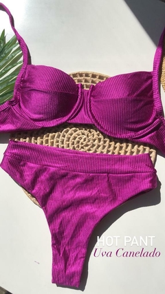 Imagem do Conjunto Meia Taça Hot Pant Uva Canelado