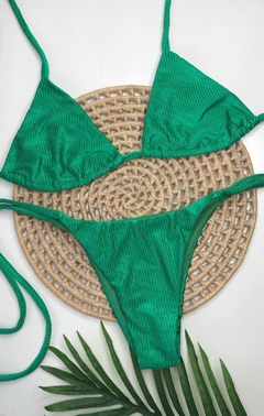 Conjunto Lacinho Verde Bandeira Canelado