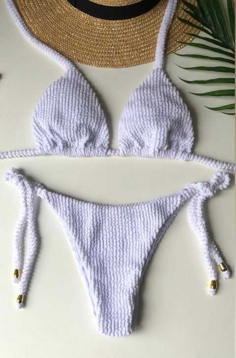Conjunto Lacinho Branco Texturizado
