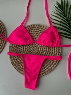 Biquíni Fita Fio Rosa Neon Liso