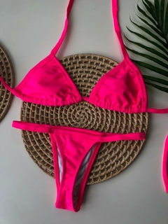 Biquíni Fita Fio Rosa Neon Liso - comprar online