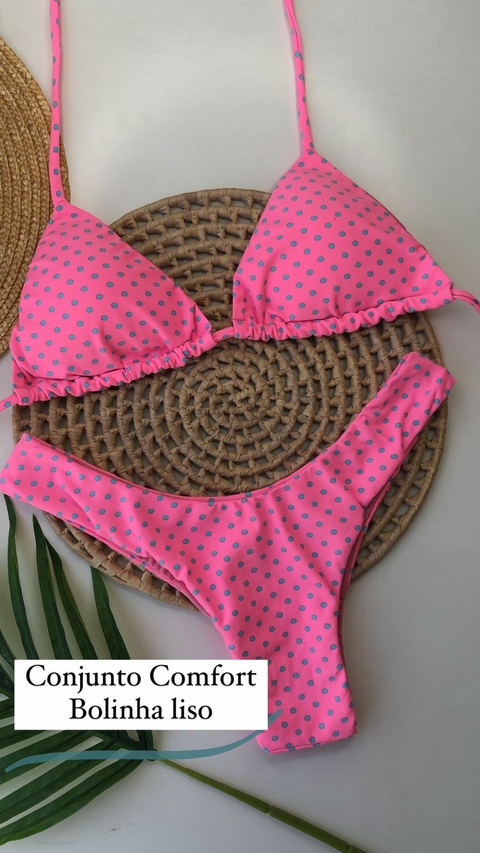 Conjunto Comfort Rosa Bebê com Bolinha Liso