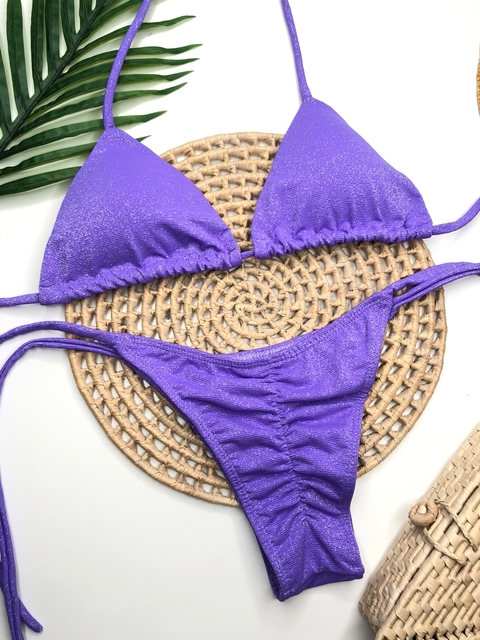 Conjunto Lacinho Empina Bumbum Lavanda Lurex
