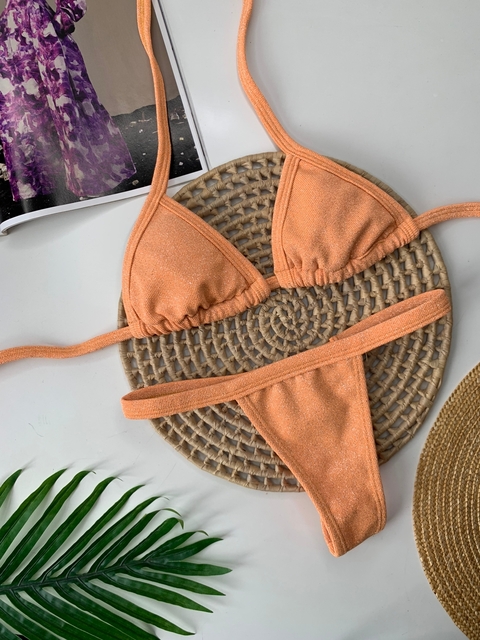 Biquíni Fita Fio Laranja Summer Lurex