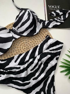 Conjunto Meia Taça Hot Pant Zebra Canelado - comprar online