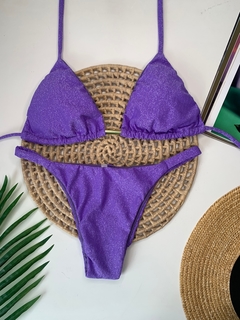 Conjunto Tanga Lavanda Lurex