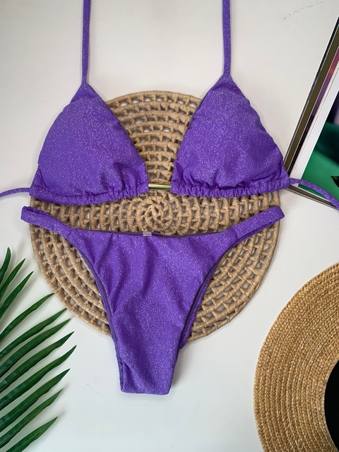 Conjunto Tanga Lavanda Lurex
