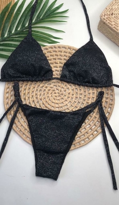 Conjunto Lacinho Empina Bumbum Preto Lurex en internet