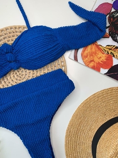 Conjunto Tomara que Caia Azul Bic Calcinha Hot Pant en internet