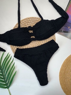 Conjunto Tomara que Caia Preto Calcinha Hot Pant - comprar online