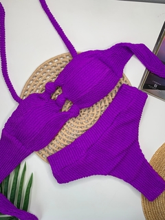 Conjunto Tomara que Caia Roxo Fucsia Calcinha Hot Pant - comprar online