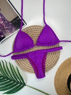 Biquíni Fita Fio Roxo Lurex