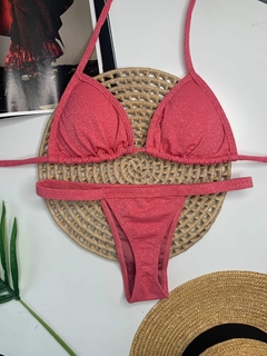 Biquíni Fita Fio Rosa Goiaba Lurex - tienda online