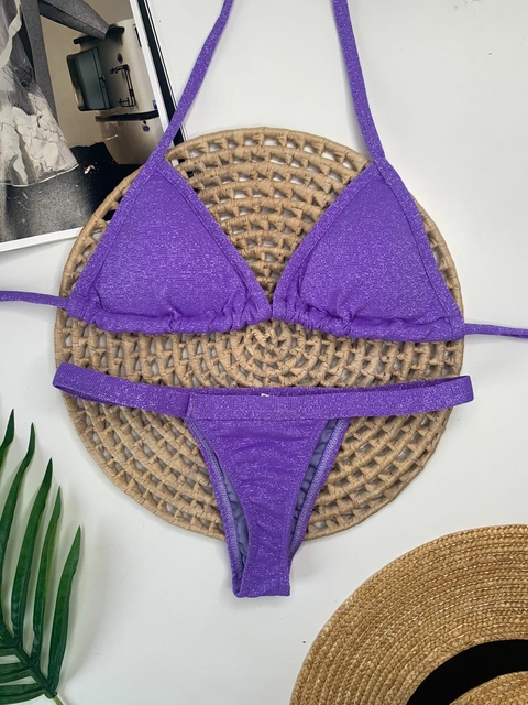 Biquíni Fita Fio Lavanda Lurex