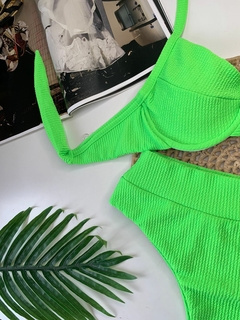 Conjunto Meia Taça Hot Pant Verde Limão Anarruga - comprar online