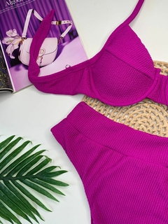 Conjunto Meia Taça Hot Pant Beterraba Anarruga - comprar online