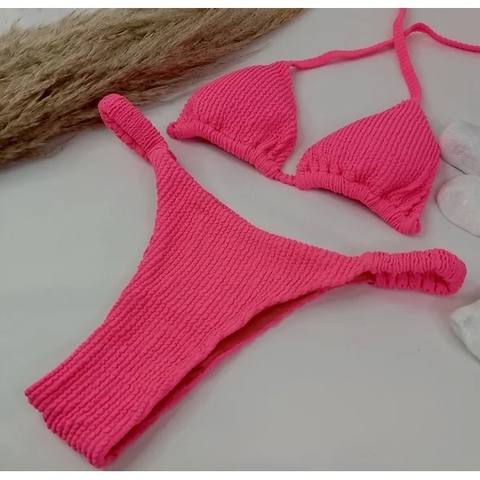 Conjunto Tanga Frufru Rosa Tuti Frutti Anarruga