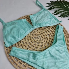 Conjunto Aro V Azul Bebê Canelado - comprar online