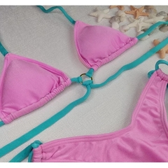 Conjunto Cancun Rosa com Tiras Azul Trilobol - comprar online