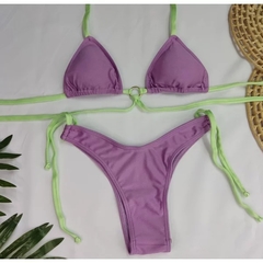 Conjunto Cancun Lilás com Tiras Menta Trilobol