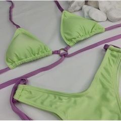 Conjunto Cancun Menta com Tiras Lilás Trilobol - comprar online