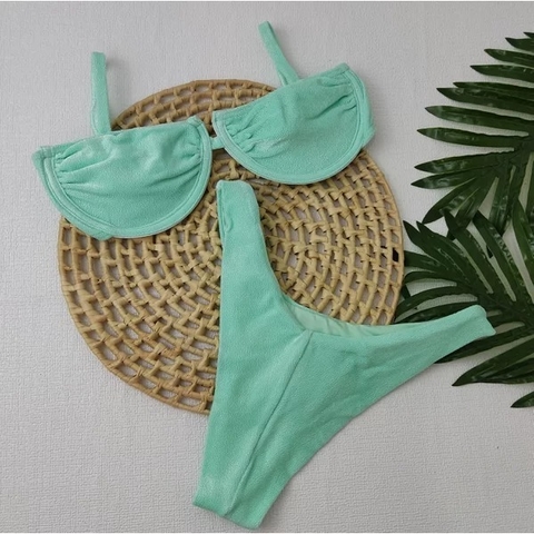 Conjunto Taça Sereia Verde Água Nikki