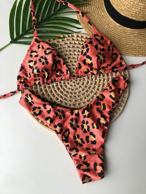 Conjunto Comfort Onça Salmão Canelado