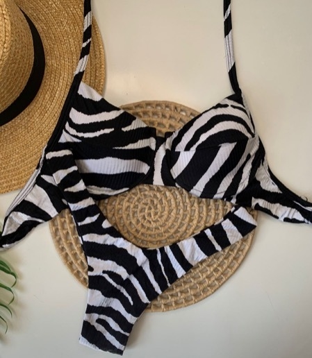 Biquíni Meia Taça Zebra Canelado