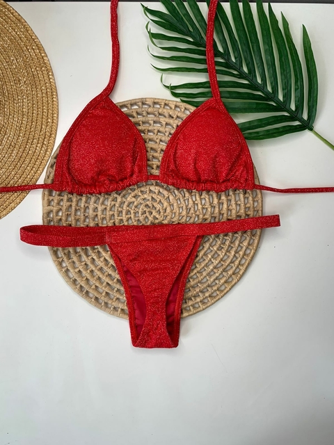Biquíni Fita Fio Vermelho Lurex