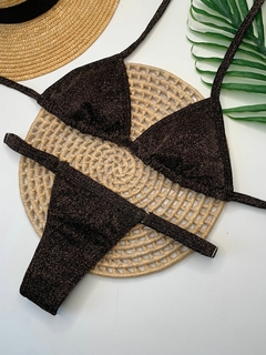 Biquíni Fita Fio Preto Dourado Lurex en internet