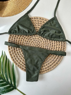 Biquíni Fita Fio Verde Militar Canelado