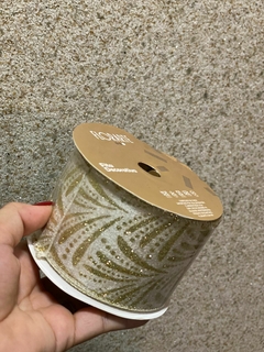 FITA ARAMADA VELUDO C/ GLITTER (CHAMPANHE DOURADO)