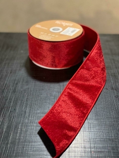 FITA ARAMADA VELUDO COM GLITTER COM COSTURA (VERMELHO)