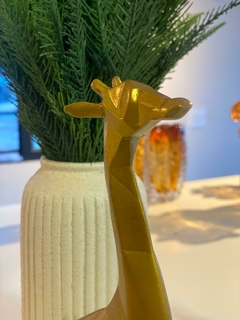 ESCULTURA GIRAFA DOURADO 30x11 - loja online