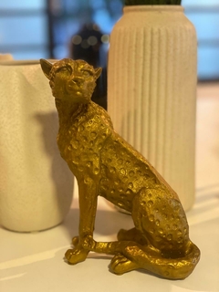 ESCULTURA LEOPARDO DOURADO - na internet