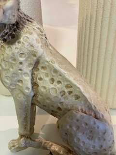 ESCULTURA LEOPARDO PALHA 20x15cm - loja online