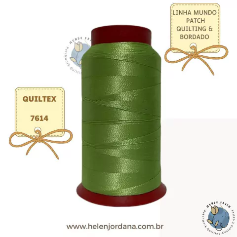 LINHA MUNDO PATCH - COR 7614 - VERDE PISCINA - CONE 1000M - BORDADO E QUILTING