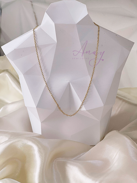 Corrente Cartier Elos Retangulares, Banho a Ouro 18k