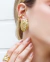 Brinco Authentic Folha detalhada, banho a Ouro 18k