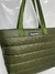 Bolsa Puffer Tote Verde Camp Matelassê com Zíper Pacta