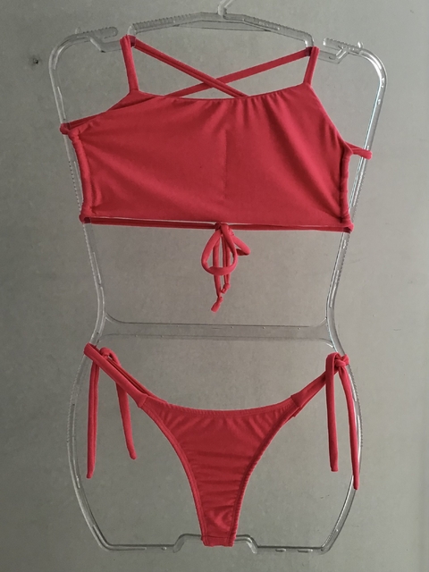 Conjunto Top Rosa Neon