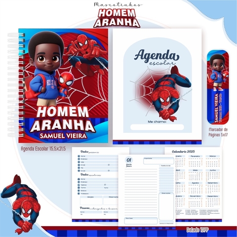 AGENDA ESCOLAR MASCOTINHA HOMEM ARANHA