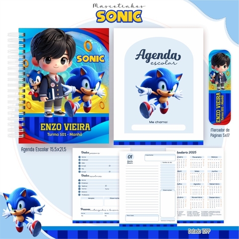 AGENDA ESCOLAR MASCOTINHO SONIC
