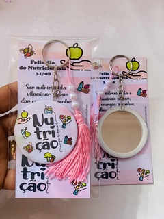 CHAVEIRO ESPELHO NUTRICIONISTA -  PAPELARIA PERSONALIZADA - AMORCOMDETALHES